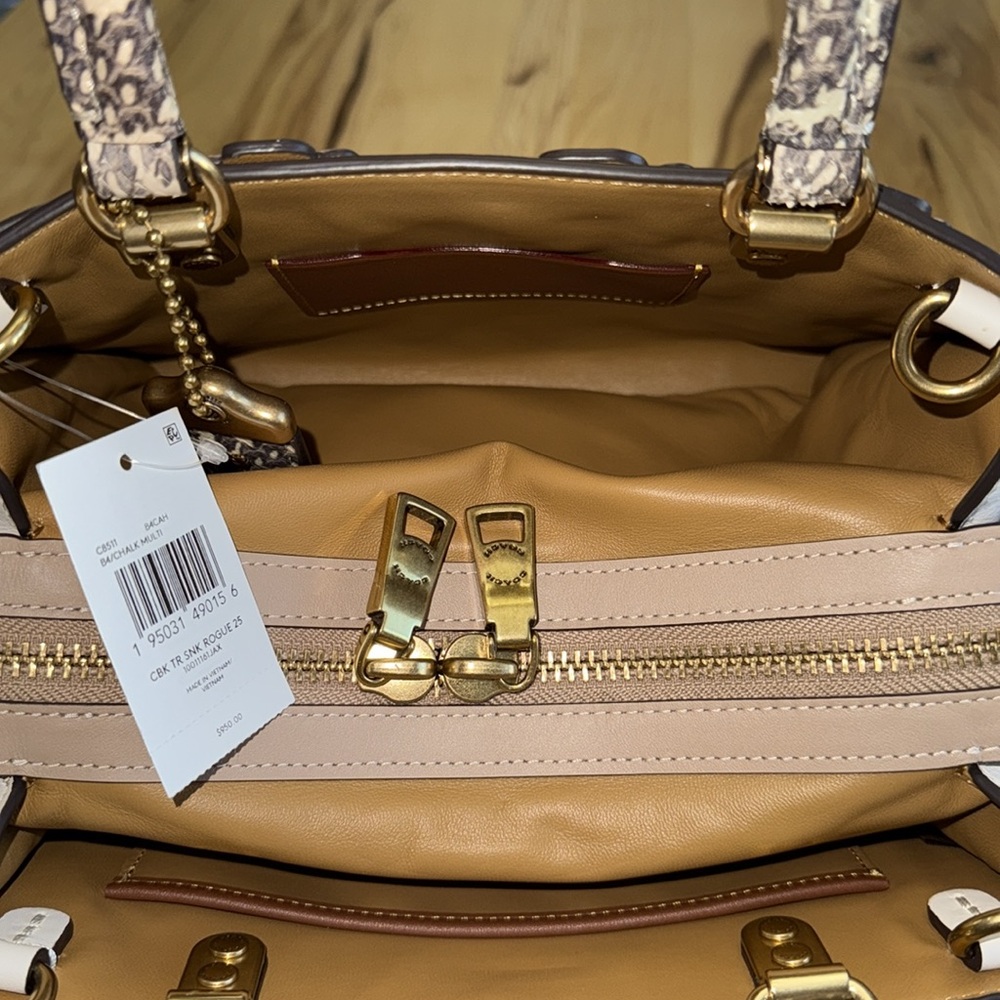 Rogue Bag 25 In Colorblock With Tea Rose And Snakeskin Detail NWT - Picture 13 of 14